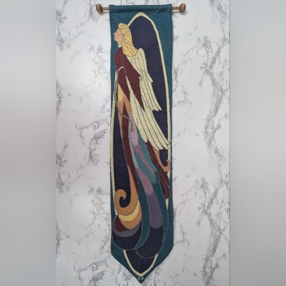 Christmas Around The World Other - Christmas Around The World Cathedral Angel Tapestry With Dowel